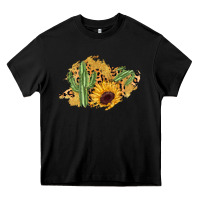 Black cactus leopard sunflower glitter  patch Heavy Core Tee - AdoDesignShop