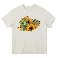 Cream cactus leopard sunflower glitter  patch Heavy Core Tee - AdoDesignShop