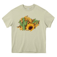Mossy cactus leopard sunflower glitter  patch Heavy Core Tee - AdoDesignShop