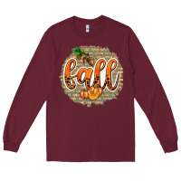 Burgundy Fall with Background Long Sleeve Tee - texasbilliewilder