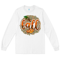 White Fall with Background Long Sleeve Tee - texasbilliewilder