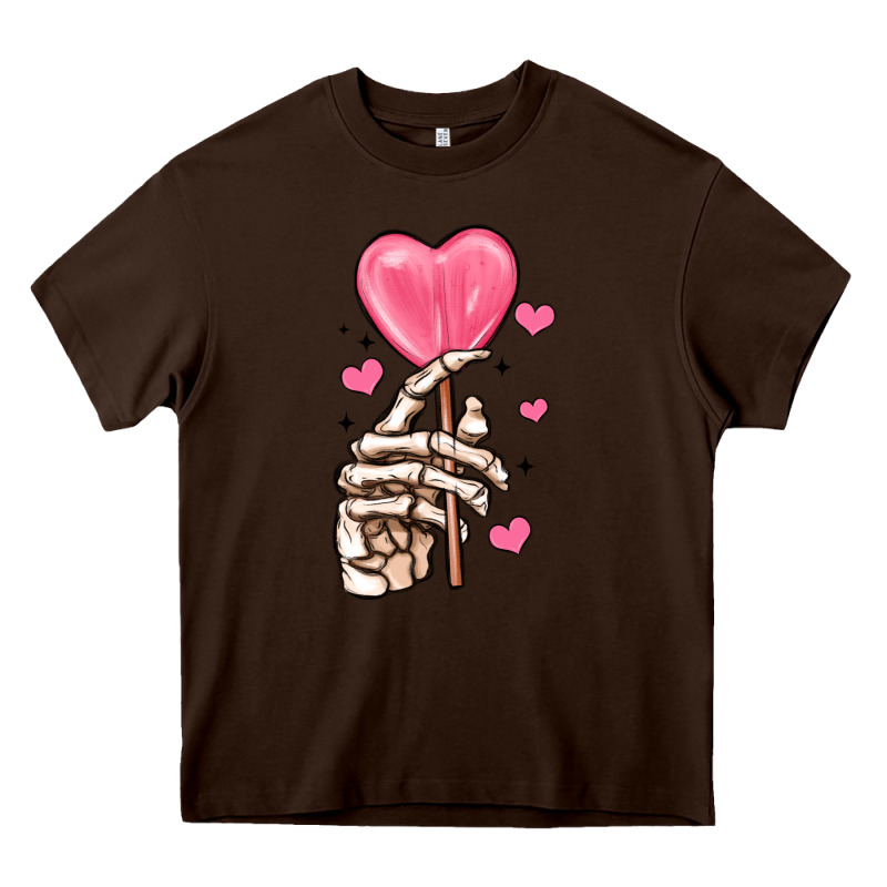 Skeleton Hand With Sugar Valentines Day Heavy Core Tee by MaliasSmallBusiness | Teevron