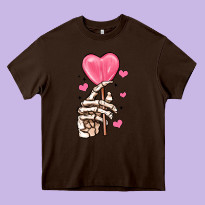 Skeleton Hand With Sugar Valentines Day Heavy Core Tee Designed By Maliassmallbusiness