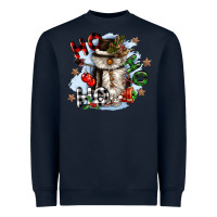 Navy ho ho ho snowman gnome Heavyweight Sweatshirt - CowGirlArtShop