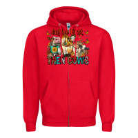 Red Coffee First Then Cows Zipper Hoodie - FaDigitalArtStudio
