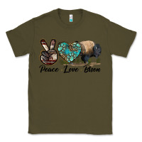 Army Green Peace lLve Bison Classic Tee - LillyAllenDesigns