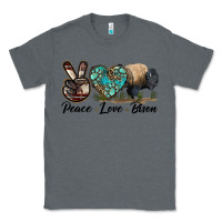 Charcoal Heather Peace lLve Bison Classic Tee - LillyAllenDesigns