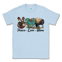 Dusty Blue Peace lLve Bison Classic Tee - LillyAllenDesigns