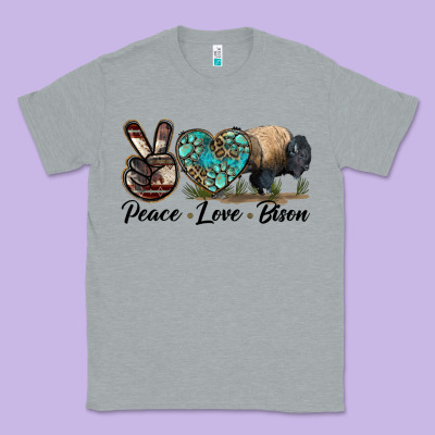 Peace Llve Bison Classic Tee Designed By Lillyallendesigns