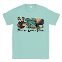 Seafoam Peace lLve Bison Classic Tee - LillyAllenDesigns