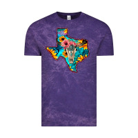 Cloud Purple Western Sunflower, Rose, Gemstsone, Turquoise Bull Skull Vintage Tee - Bettercallsaul