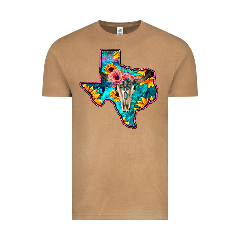 Western Sunflower, Rose, Gemstsone, Turquoise Bull Skull Vintage Tee by Bettercallsaul | Teevron