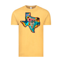Vintage Mustard Western Sunflower, Rose, Gemstsone, Turquoise Bull Skull Vintage Tee - Bettercallsaul