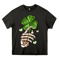 Skeleton Hand With Shamrock St Patrick S Day Heavy Core Tee | Teevron