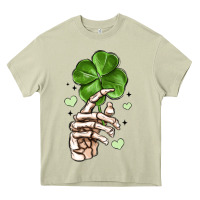 Mossy skeleton hand with shamrock st patrick s day Heavy Core Tee - MaliasSmallBusiness