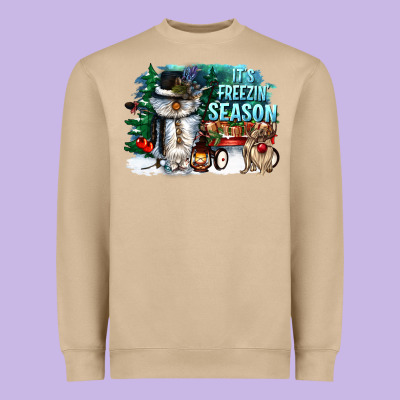 Its Freezin Season Heavyweight Sweatshirt Designed By Cowgirlartshop