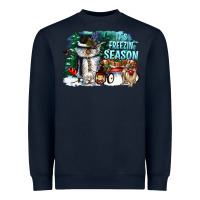 Navy its freezin season Heavyweight Sweatshirt - CowGirlArtShop