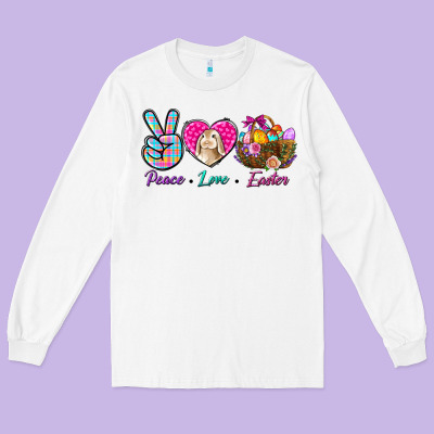 Peace Love Easter Long Sleeve Tee Designed By Nancycooperartshop