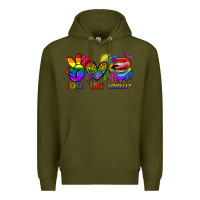 Army Green Peace love equality Premium Hoodie - FaDigitalArtStudio