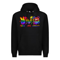 Black Peace love equality Premium Hoodie - FaDigitalArtStudio