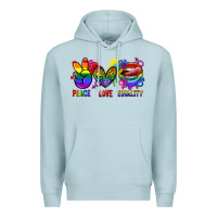 Blue Mist Peace love equality Premium Hoodie - FaDigitalArtStudio