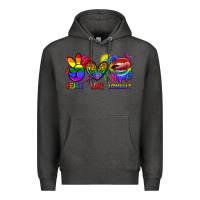 Charcoal Heather Peace love equality Premium Hoodie - FaDigitalArtStudio