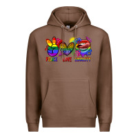 Chestnut Peace love equality Premium Hoodie - FaDigitalArtStudio