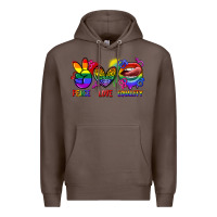Coffee Peace love equality Premium Hoodie - FaDigitalArtStudio