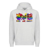 Dove Grey Peace love equality Premium Hoodie - FaDigitalArtStudio