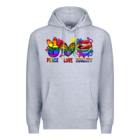 Heather Grey Peace love equality Premium Hoodie - FaDigitalArtStudio
