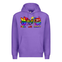 Purple Peace love equality Premium Hoodie - FaDigitalArtStudio