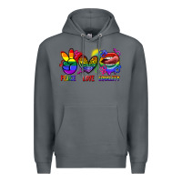 Rock Peace love equality Premium Hoodie - FaDigitalArtStudio