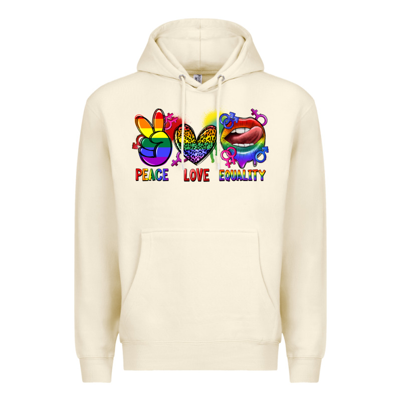 Peace Love Equality Premium Hoodie by FaDigitalArtStudio | Teevron