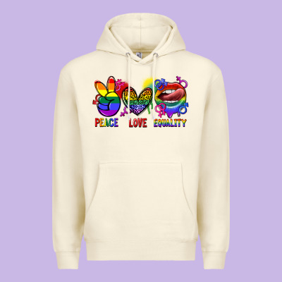 Peace Love Equality Premium Hoodie Designed By Fadigitalartstudio