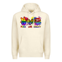 Sandshell Peace love equality Premium Hoodie - FaDigitalArtStudio