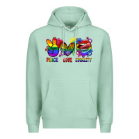 Seafoam Peace love equality Premium Hoodie - FaDigitalArtStudio