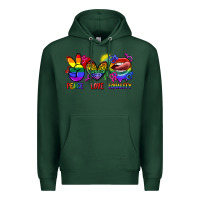 Sports Green Peace love equality Premium Hoodie - FaDigitalArtStudio