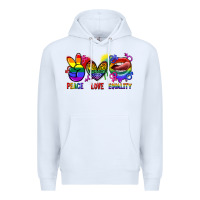 White Peace love equality Premium Hoodie - FaDigitalArtStudio