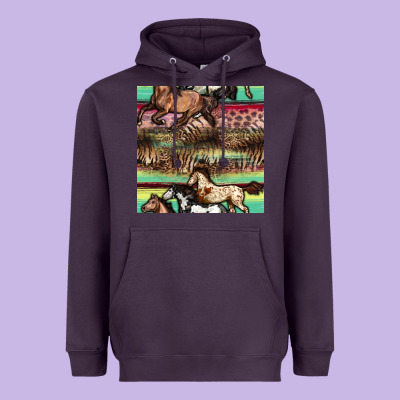 Horses Seamless Pattern Heavyweight Hoodie Designed By Bundleandbundleshop