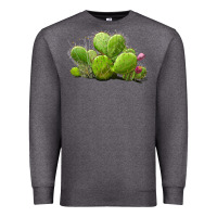 Charcoal Heather Desert Prickly Pear Cactus Premium Sweatshirt - LillyAllenDesigns