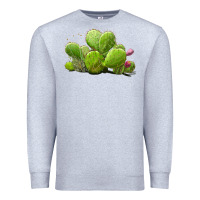 Heather Grey Desert Prickly Pear Cactus Premium Sweatshirt - LillyAllenDesigns