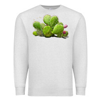 Oatmeal Heather Desert Prickly Pear Cactus Premium Sweatshirt - LillyAllenDesigns