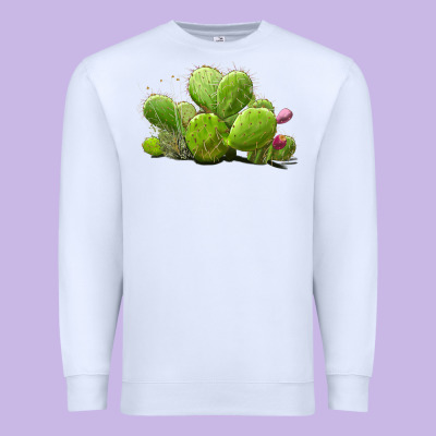 Desert Prickly Pear Cactus Premium Sweatshirt Designed By Lillyallendesigns
