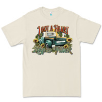 I Got A Heart Like A Truck Western Sunflower Premium Tee | Teevron