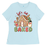 Baby Blue let's get baked Ladies Tee - MaliasSmallBusiness