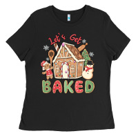 Black let's get baked Ladies Tee - MaliasSmallBusiness
