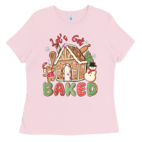 Bubblegum Pink let's get baked Ladies Tee - MaliasSmallBusiness