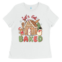 White let's get baked Ladies Tee - MaliasSmallBusiness