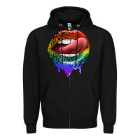 Black rainbow lips pride Zipper Hoodie - FaDigitalArtStudio
