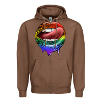Chestnut rainbow lips pride Zipper Hoodie - FaDigitalArtStudio